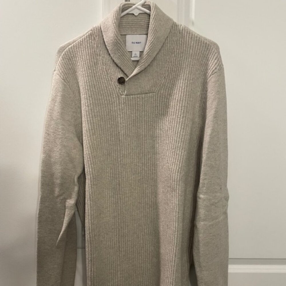 OLD NAVY, BUTTON NECK, COLLARED, SWEATER, LARGE **TALL**, BEIGE